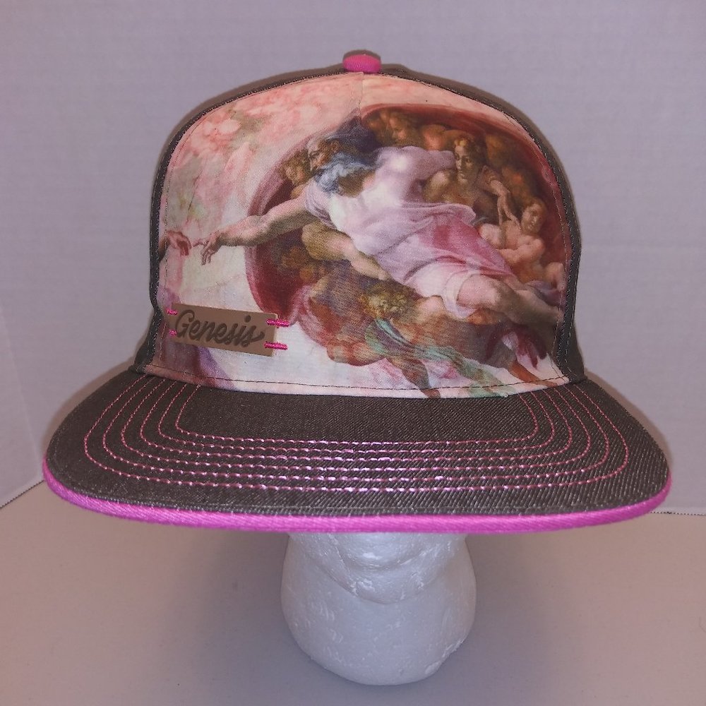 Michelangelo The Creation Of Adam Ball Cap Trucker Hat Mesh Snapback Adjust OSFM